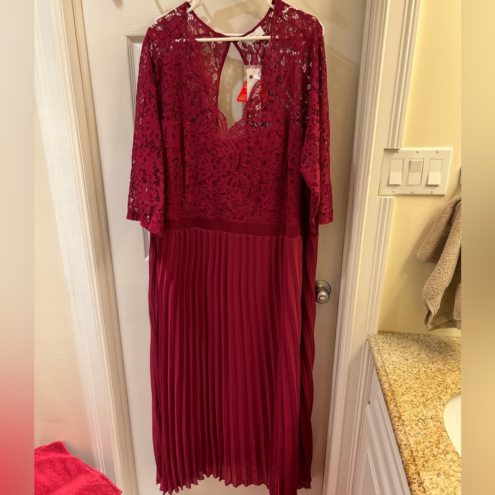 Yours clothing plus size burgundy dress size 30 uk